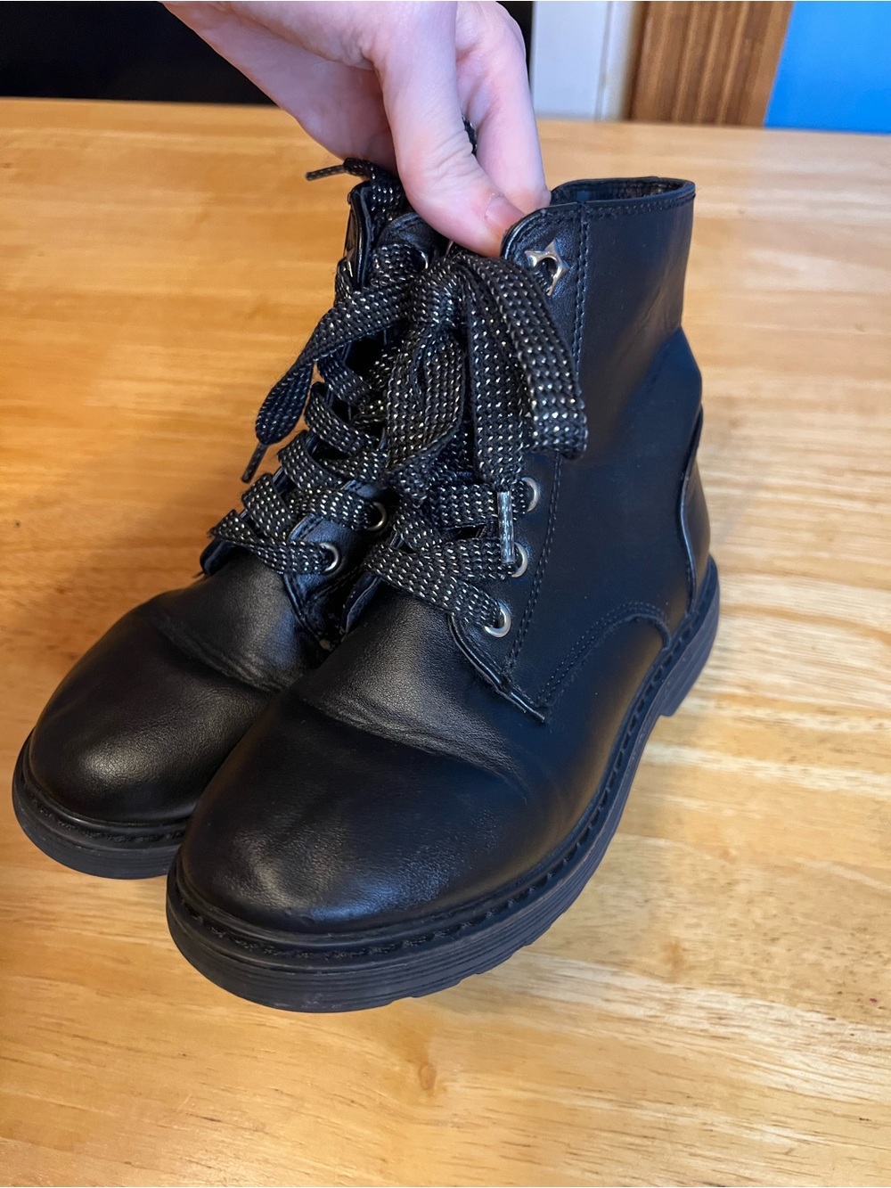 Kohl's Kids Black Lace-Up Combat Boots